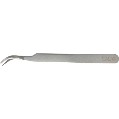 Glitter Silver Coloured Tweezers | Curved | CP24c | Caliya Brand