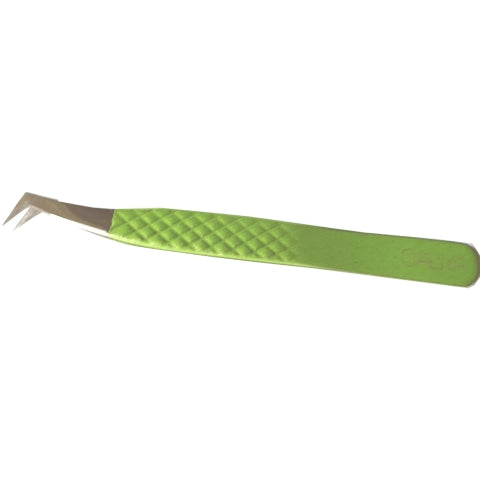 Glitter Green Coloured Volume Tweezers | 0.8cm thin tip | CP13c | Caliya Brand