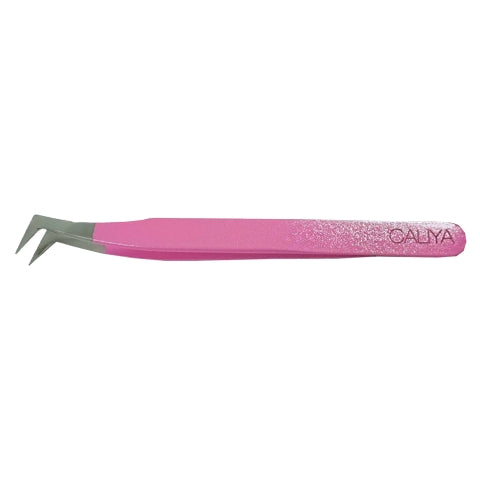 Glitter Pink Coloured Volume Tweezers |1cm thin tip | CP17c | Caliya Brand