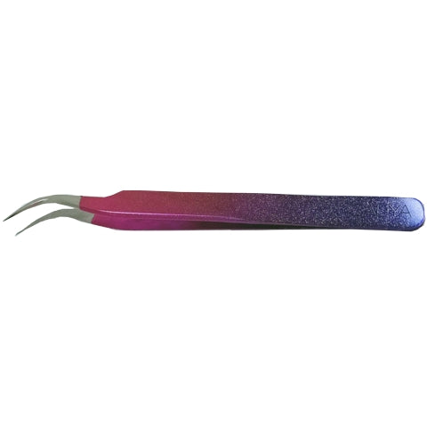 Glitter Pink/Purple Coloured Tweezers | Curved | CP2c | Caliya Brand